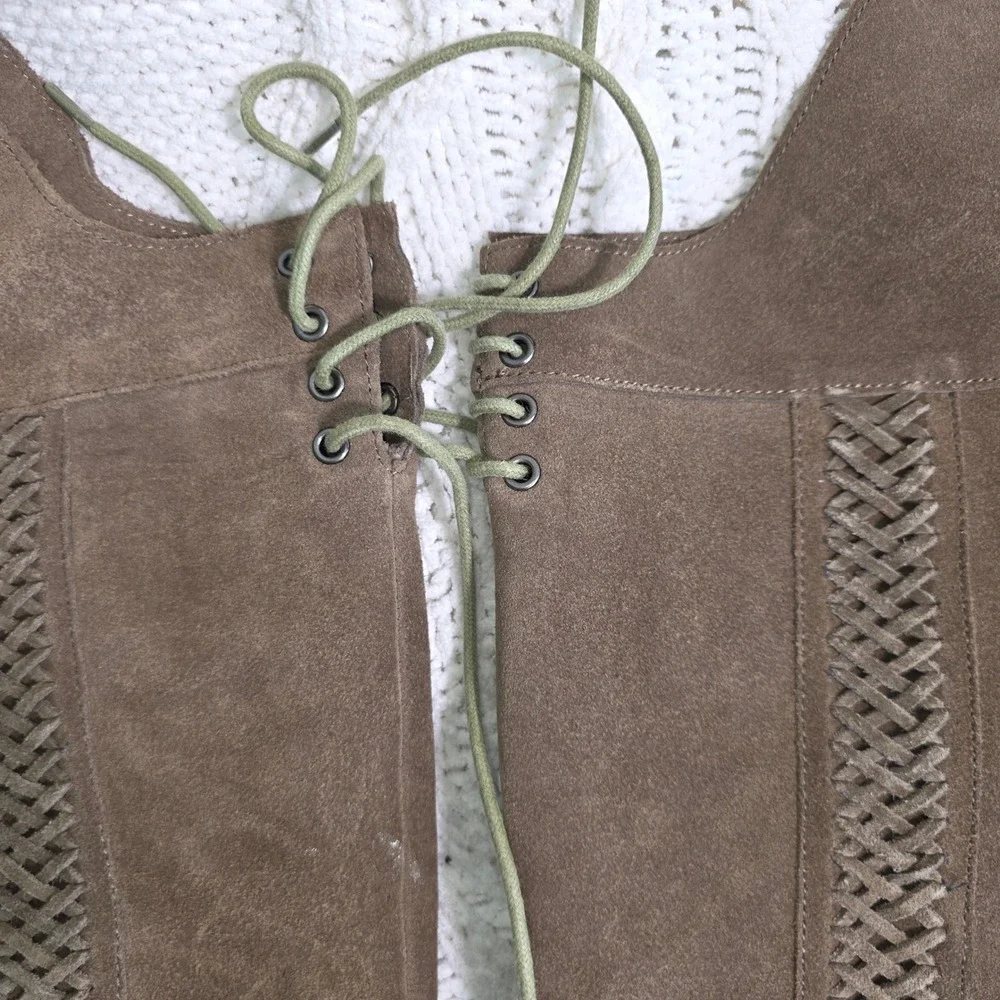 Sbicca Gusto Over The Knee Boots Brown Suede Woven Side‎ Lace Up Back Women 7